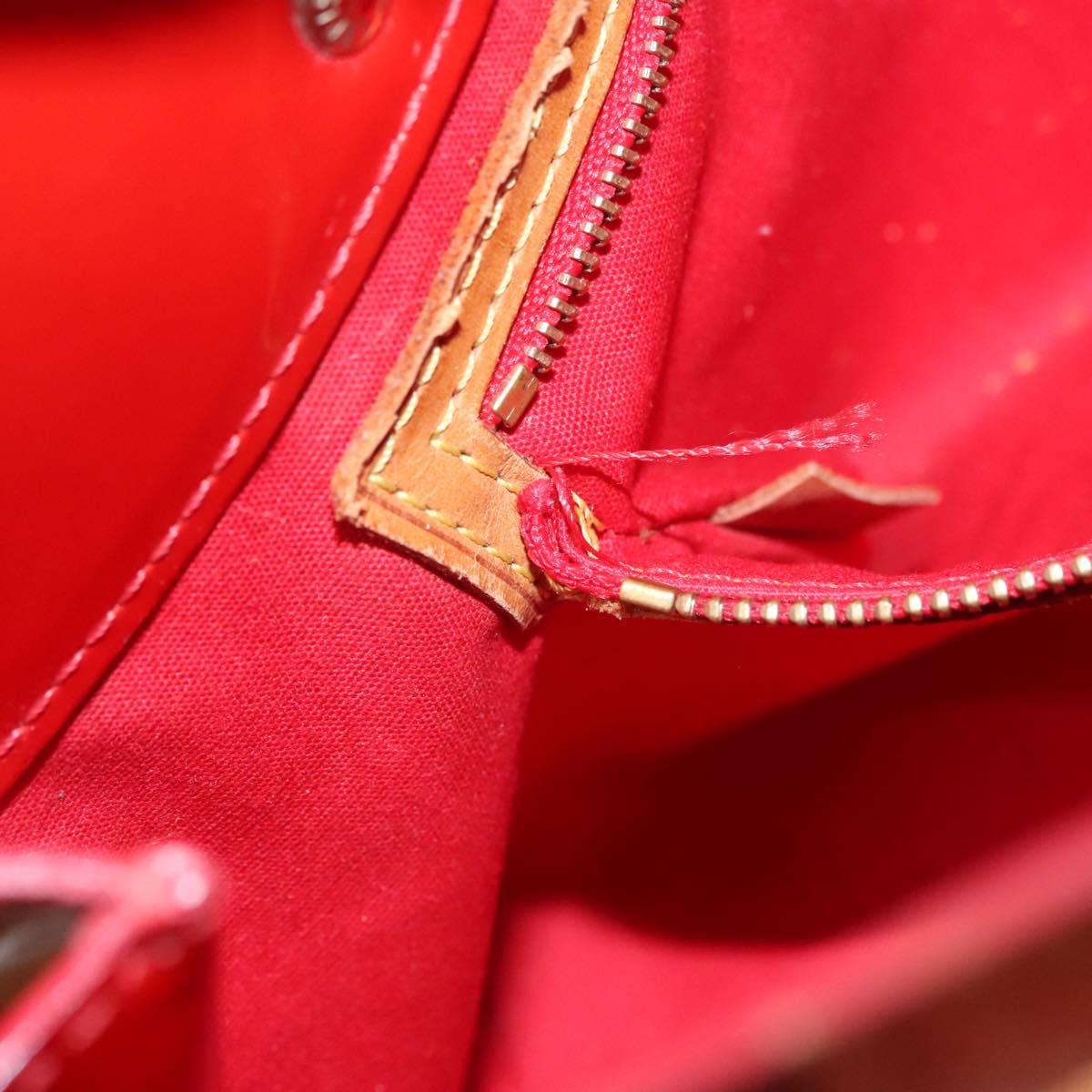 LOUIS VUITTON Monogram Vernis Reade PM Hand Bag Red Rouge M91088 LV Auth 104158