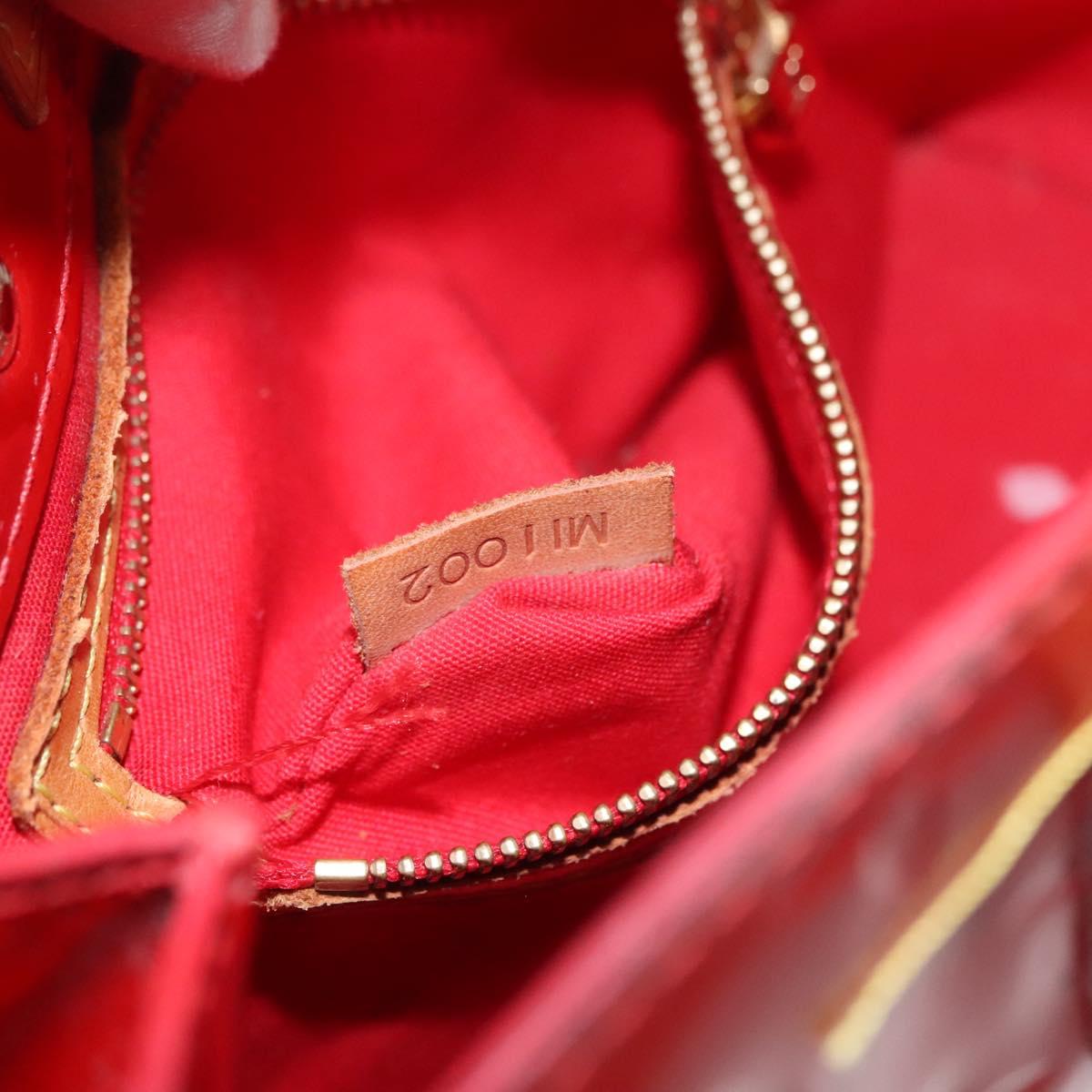 LOUIS VUITTON Monogram Vernis Reade PM Hand Bag Red Rouge M91088 LV Auth 104158