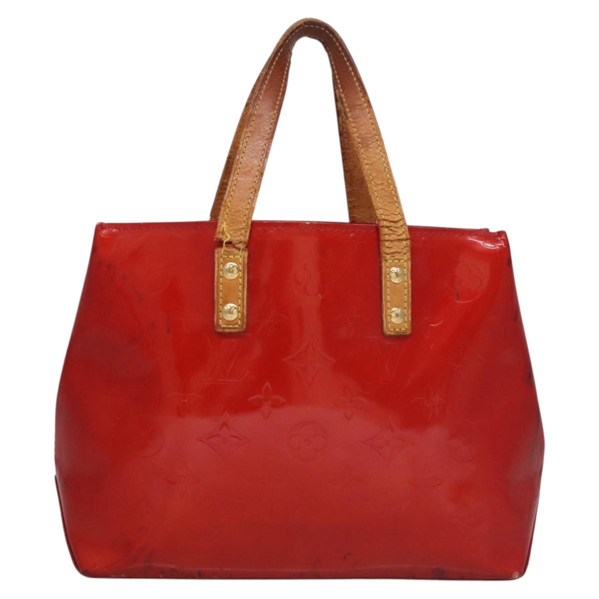 LOUIS VUITTON Monogram Vernis Reade PM Hand Bag Red Rouge M91088 LV Auth 104158