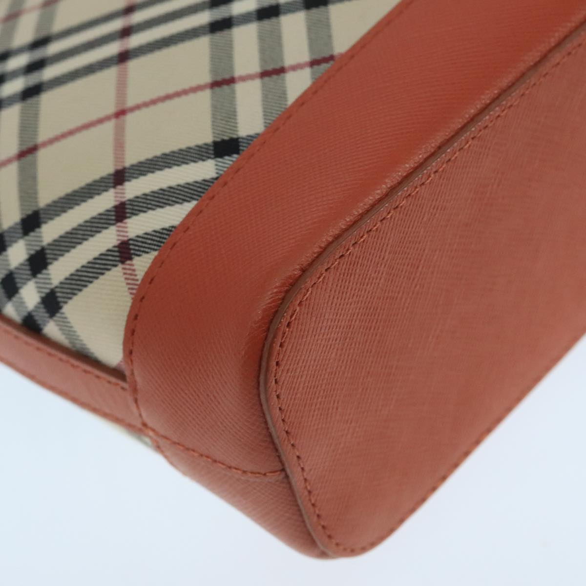 BURBERRY Nova Check Shoulder Bag Canvas Beige Auth 104180