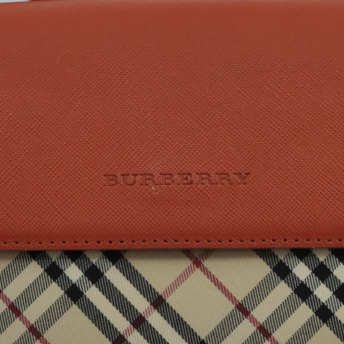 BURBERRY Nova Check Shoulder Bag Canvas Beige Auth 104180