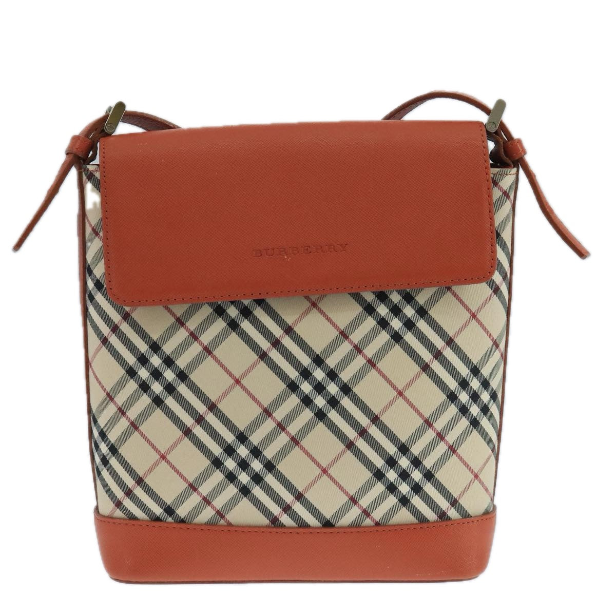 BURBERRY Nova Check Shoulder Bag Canvas Beige Auth 104180
