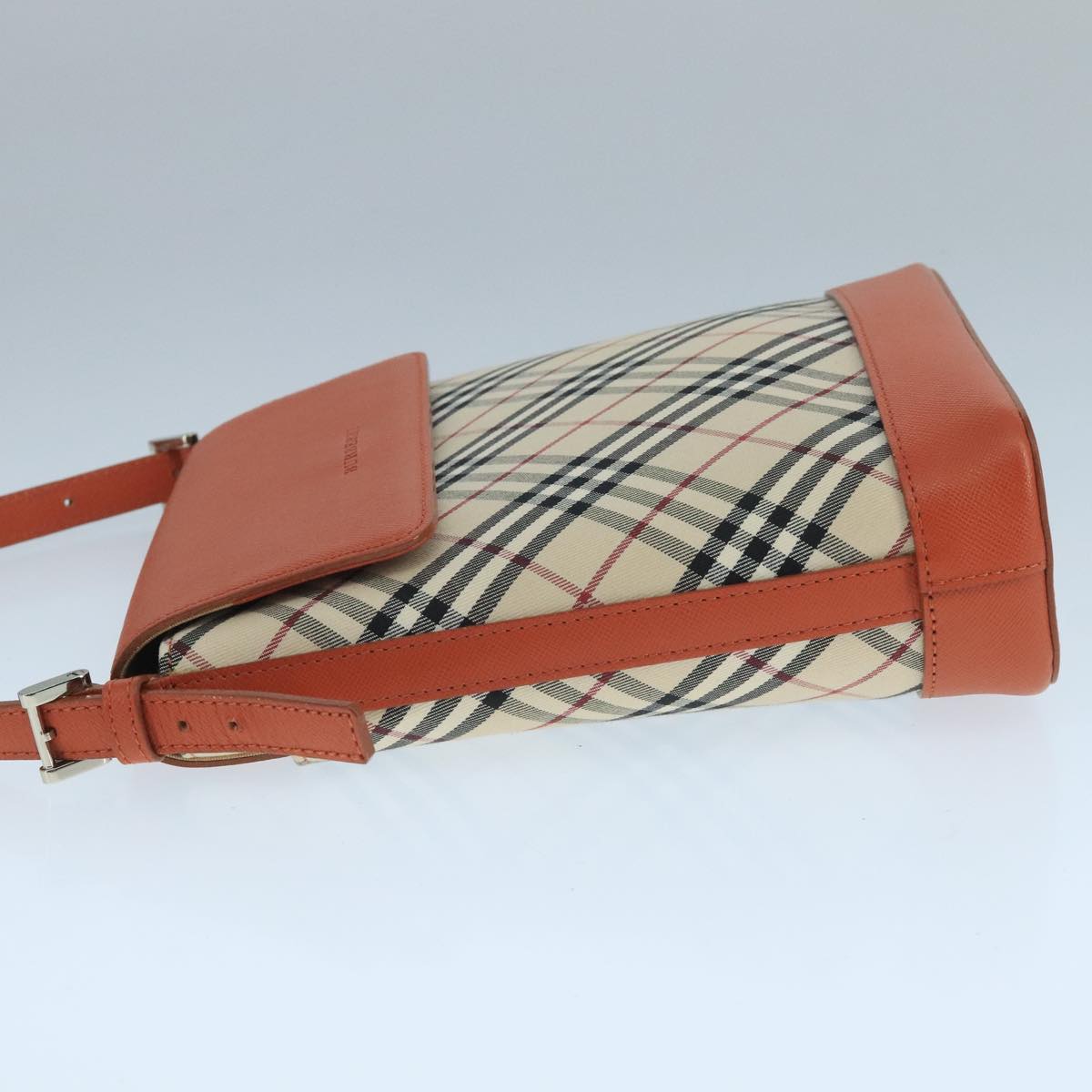 BURBERRY Nova Check Shoulder Bag Canvas Beige Auth 104180