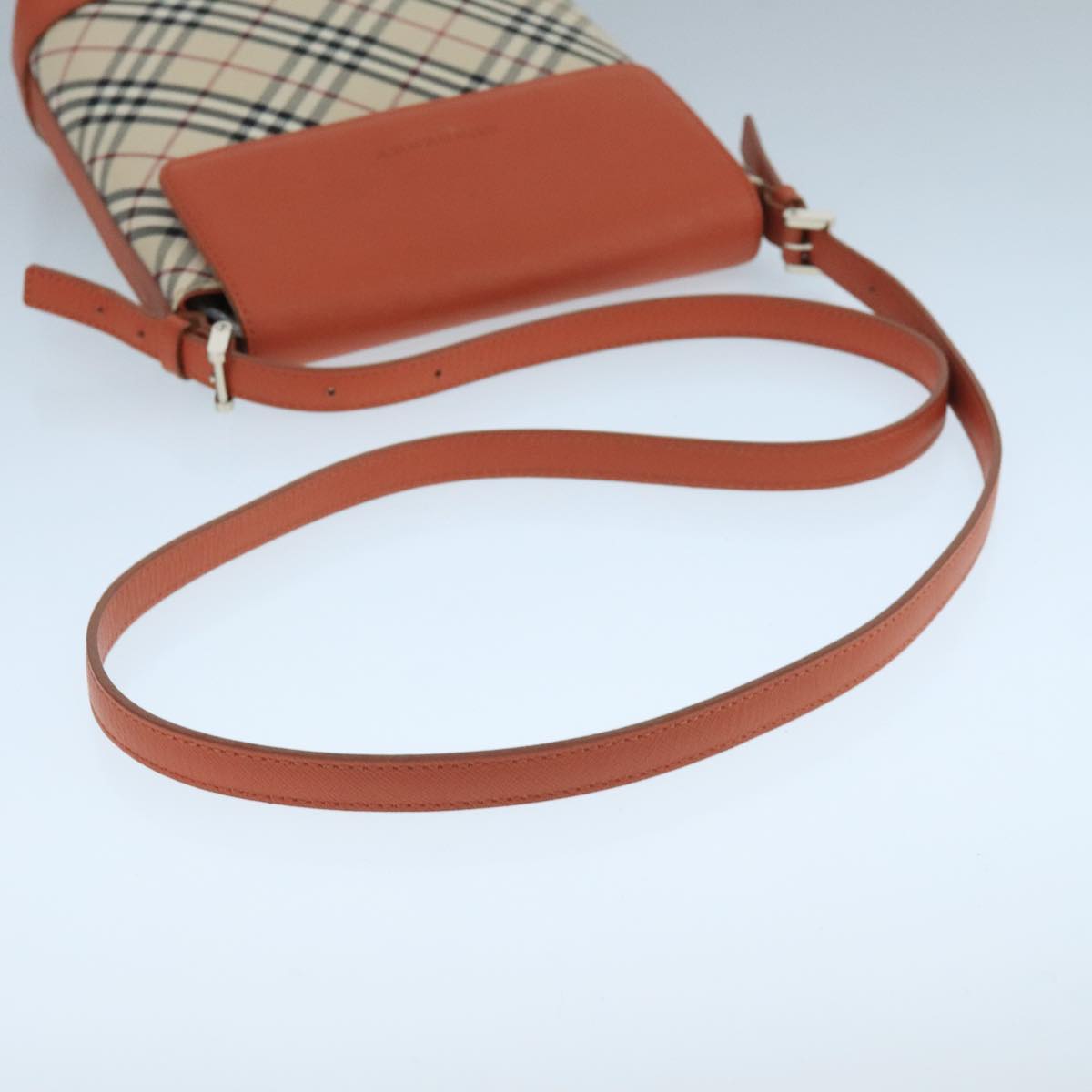 BURBERRY Nova Check Shoulder Bag Canvas Beige Auth 104180