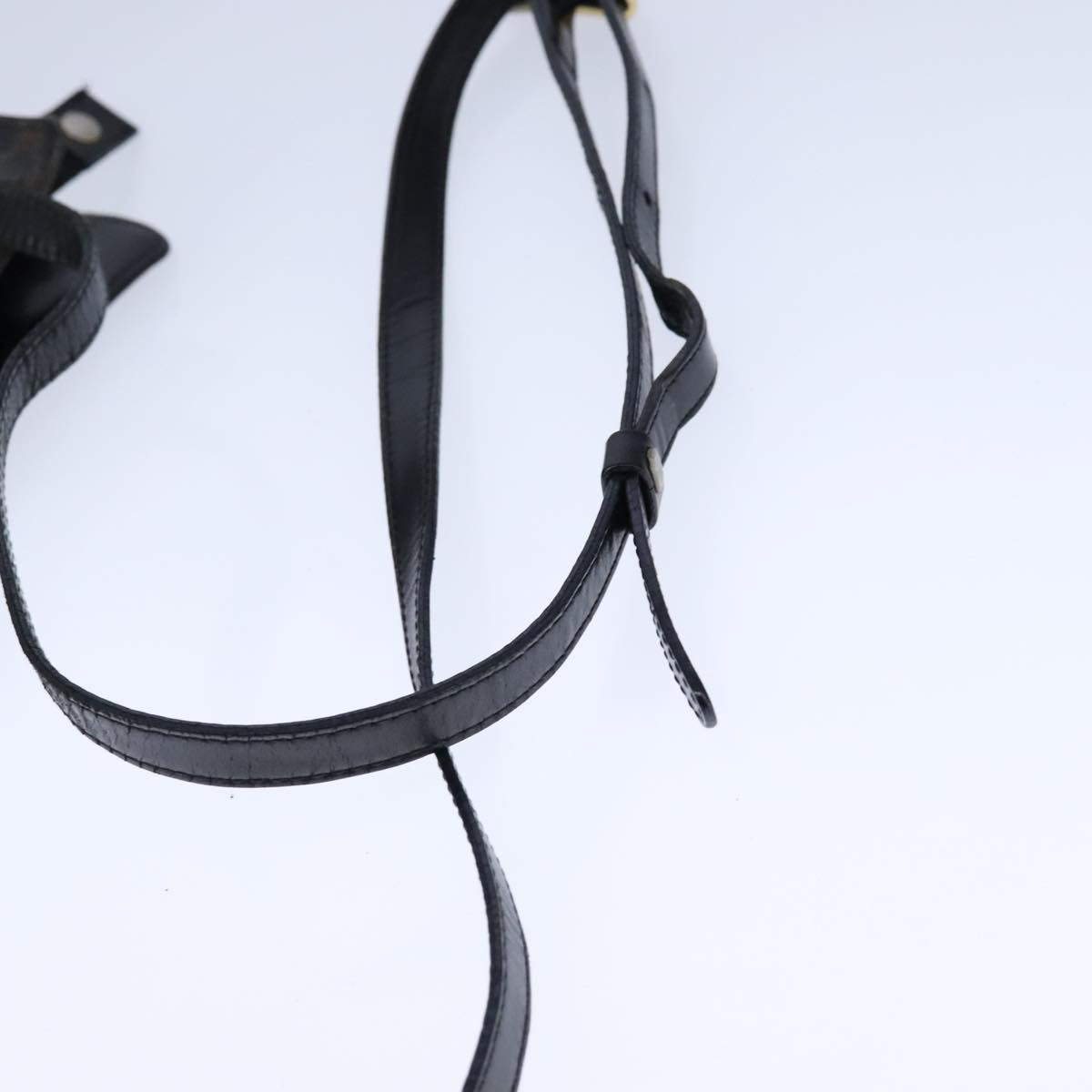 CELINE Macadam Canvas Shoulder Bag PVC Leather Black Auth 104219