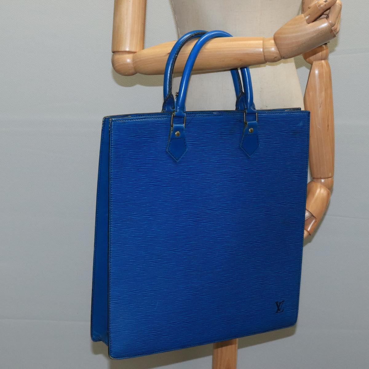 LOUIS VUITTON Epi Sac Plat Hand Bag Blue M52075 LV Auth 104258