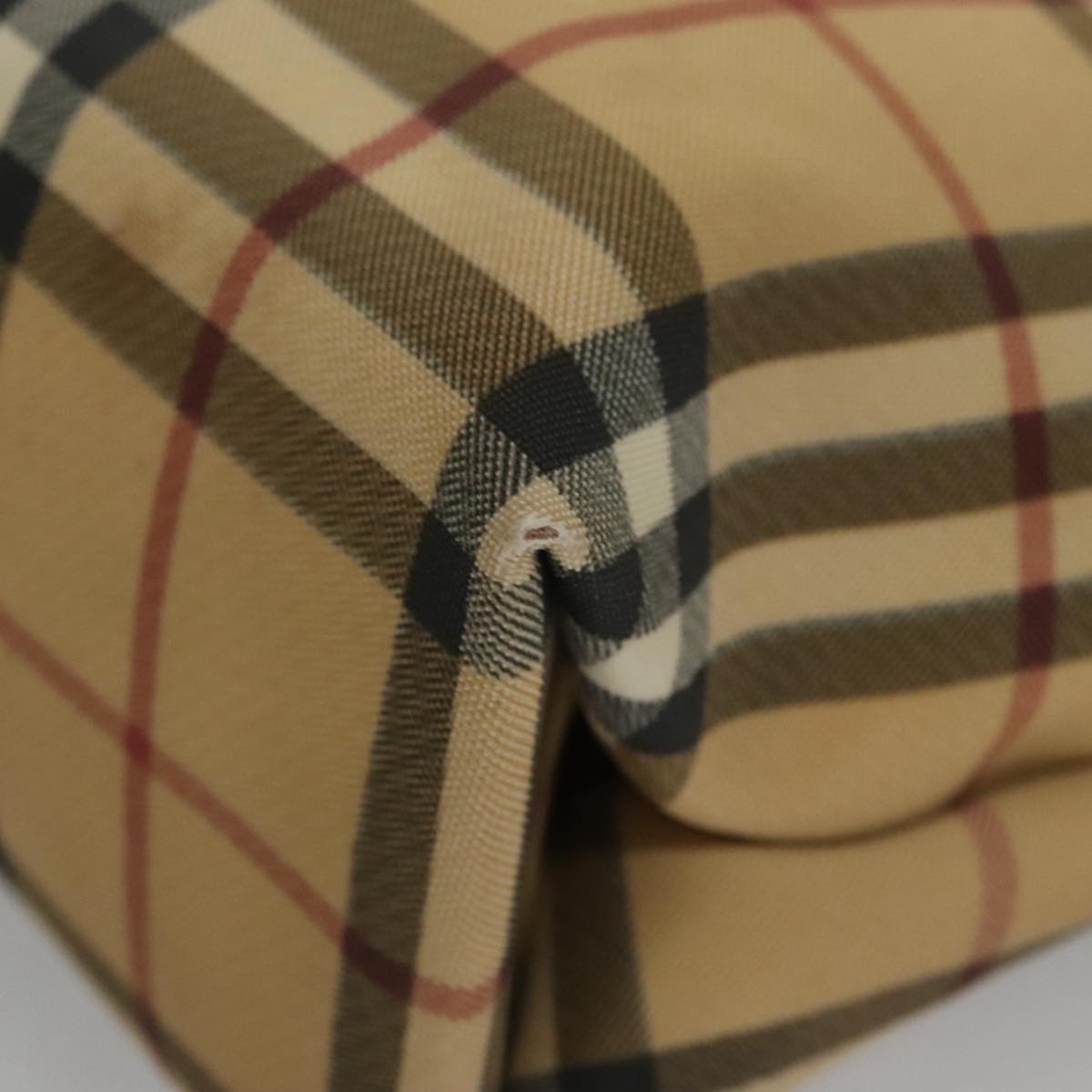 BURBERRY Nova Check Tote Bag PVC Beige Auth 104293
