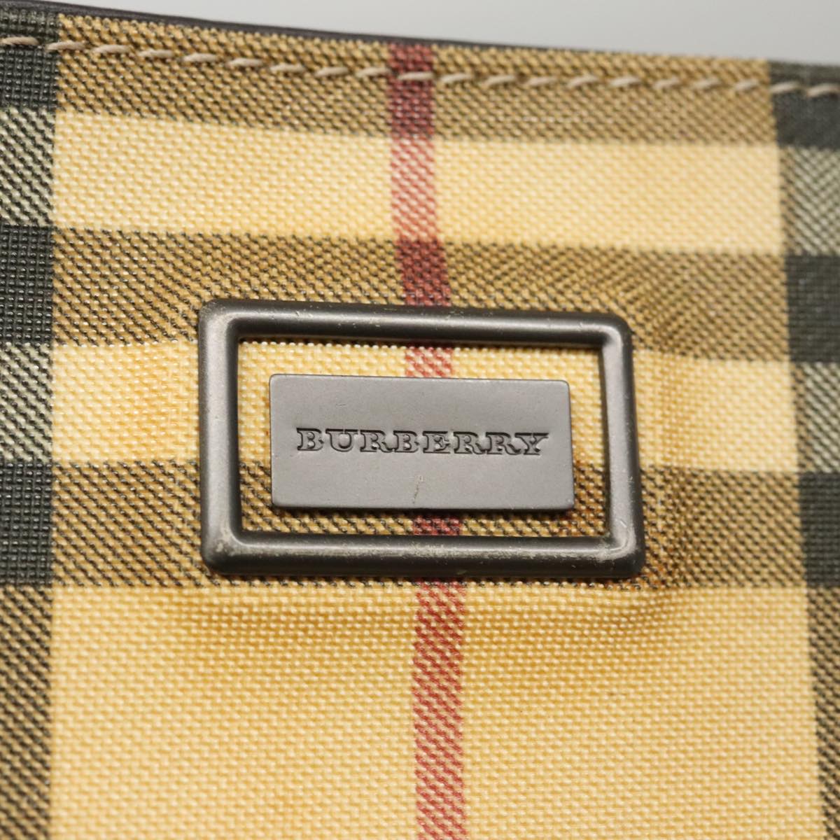 BURBERRY Nova Check Tote Bag PVC Beige Auth 104293