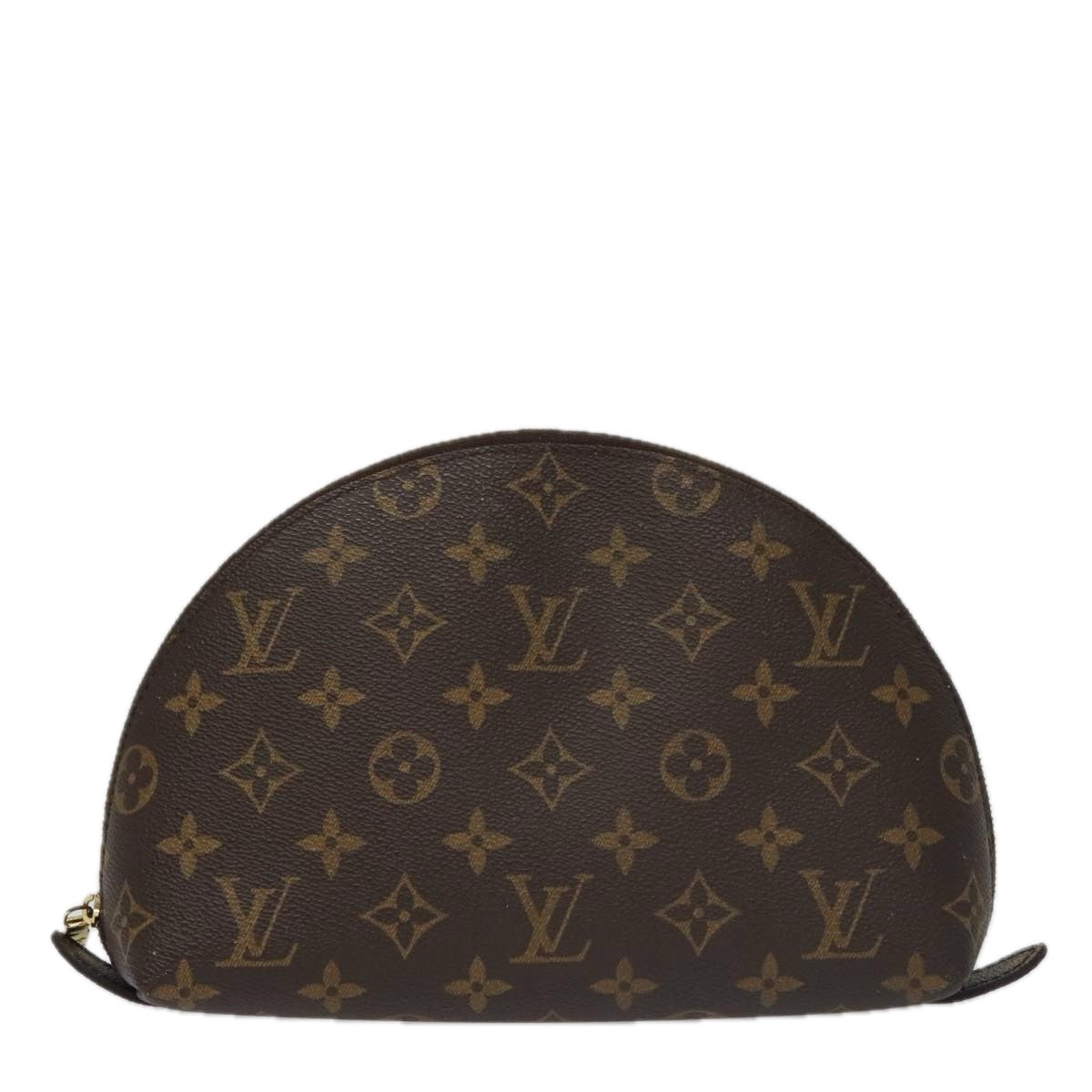 LOUIS VUITTON Monogram Trousse Demi Ronde Cosmetic Pouch M47520 LV Auth 104341
