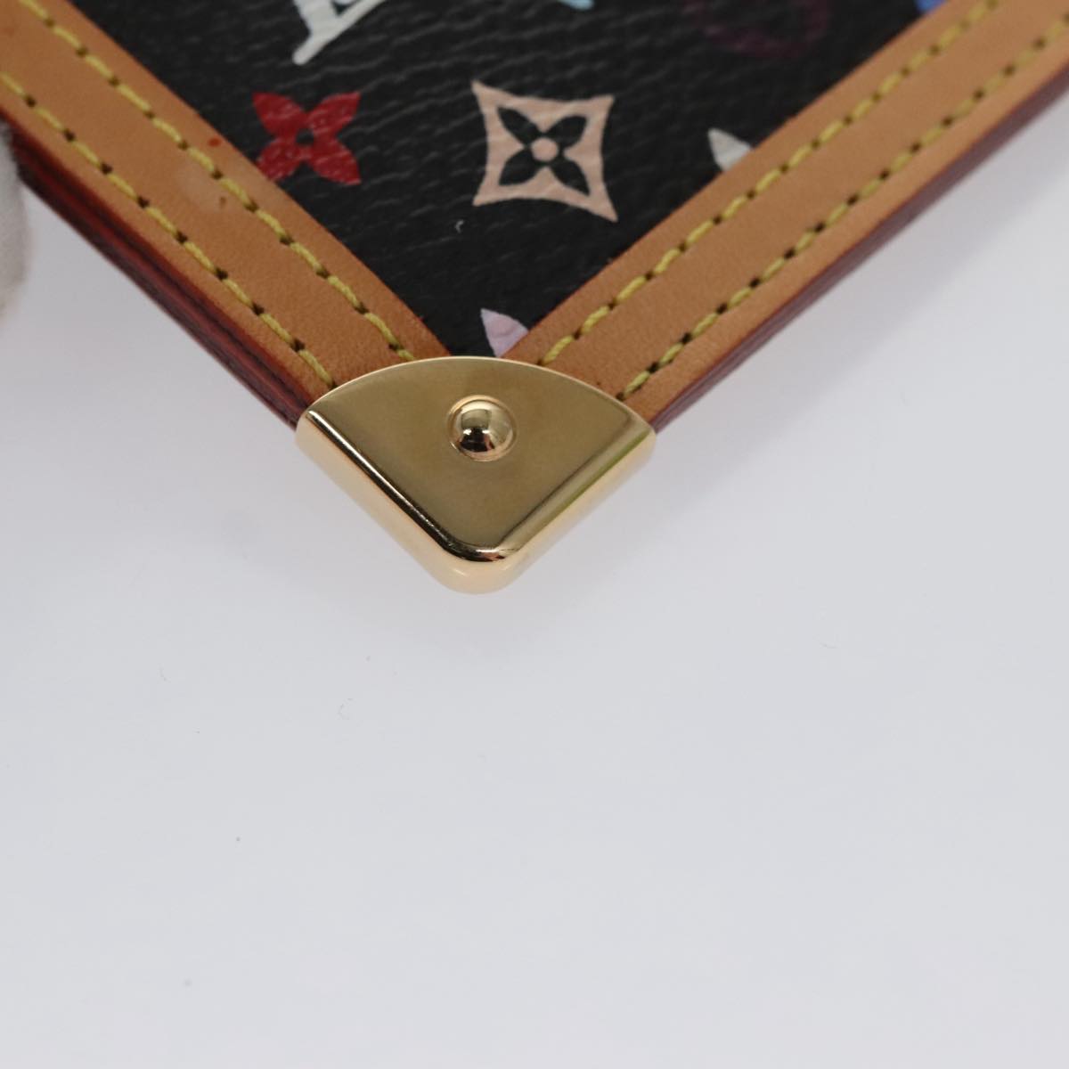 LOUIS VUITTON Monogram Multicolor Pochette Cles Purse Black M92654 Auth 104416SV