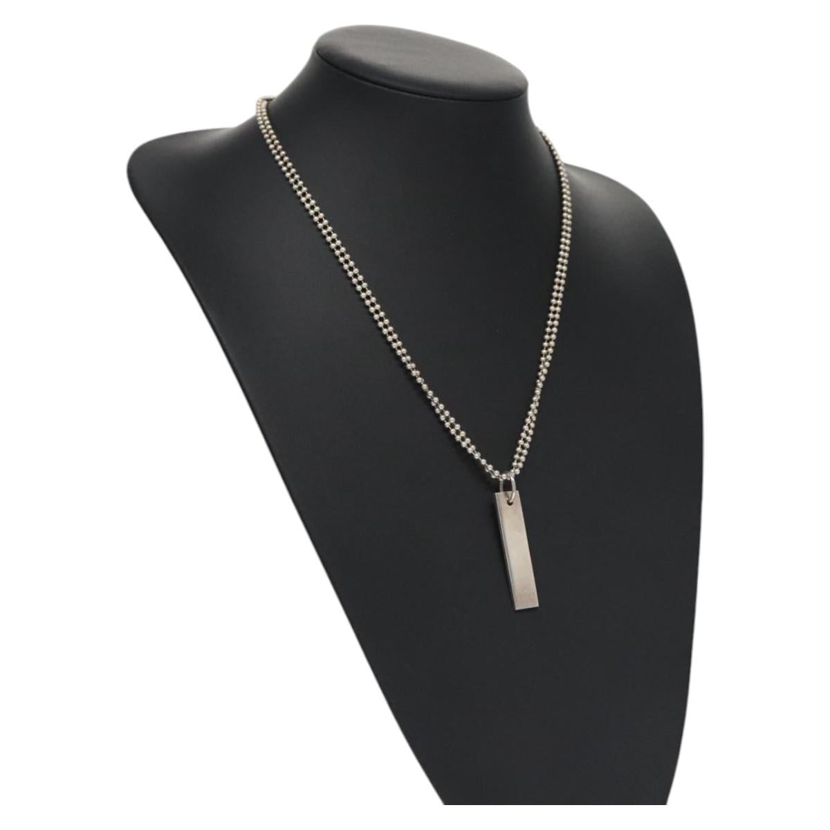 GUCCI Necklace metal Silver tone Auth 104454