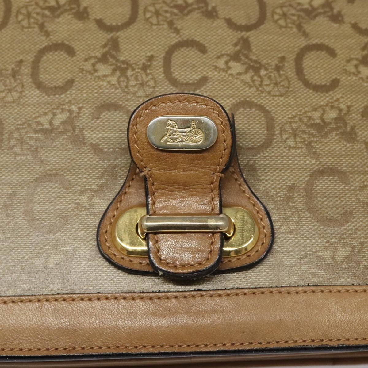 CELINE C Sulky Shoulder Bag PVC Beige Auth 104458