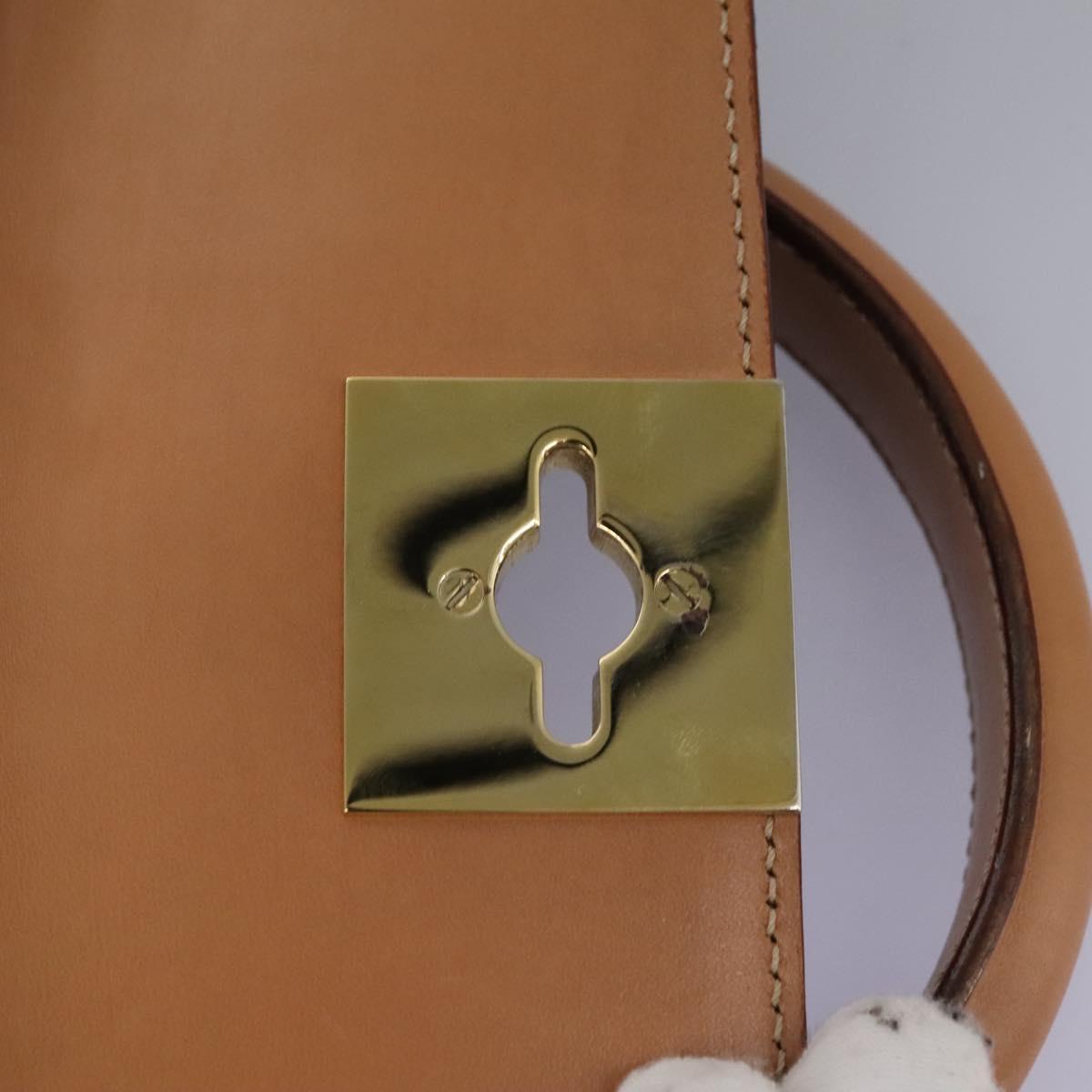 CELINE Macadam Canvas Hand Bag PVC Leather 2way Brown Gold Auth 104480V