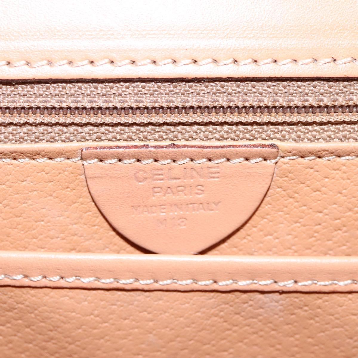 CELINE Macadam Canvas Hand Bag PVC Leather 2way Brown Gold Auth 104480V