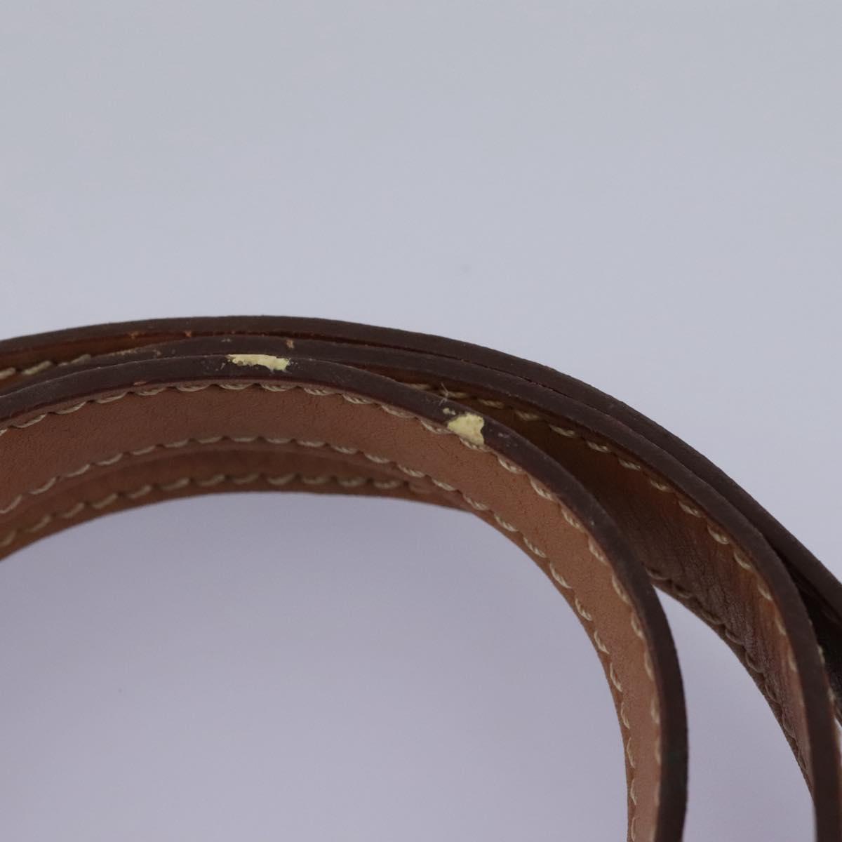 CELINE Macadam Canvas Hand Bag PVC Leather 2way Brown Gold Auth 104480V