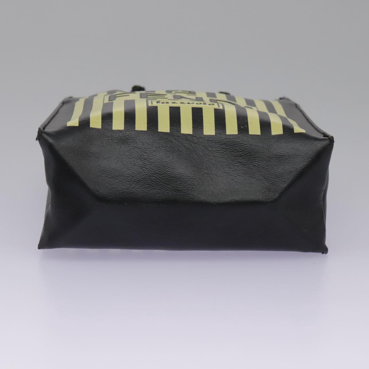 FENDI Mini Hand Bag Leather Black Green Auth 104482V