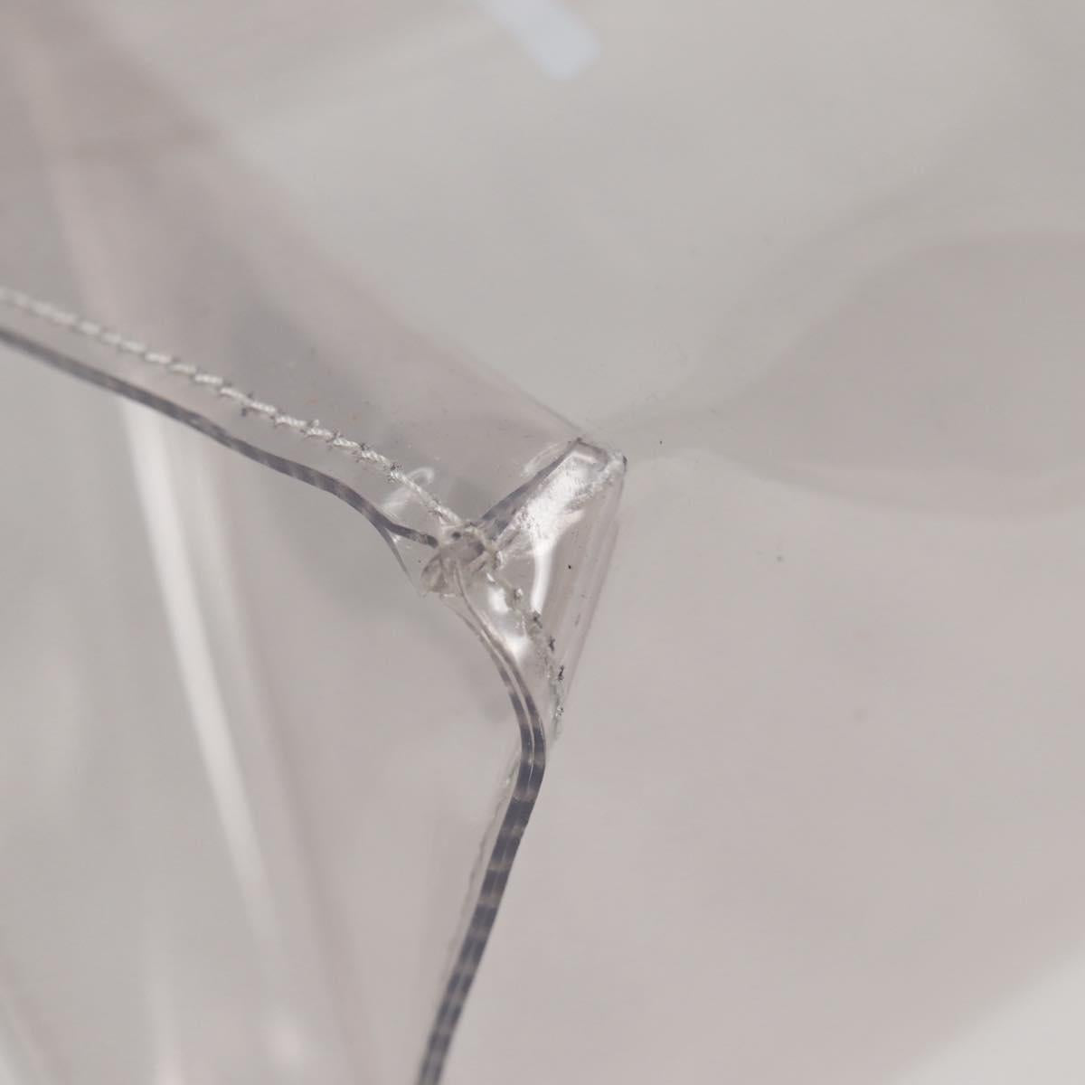 HERMES Vinyl Kelly Hand Bag Vinyl Clear Gold Auth 104506