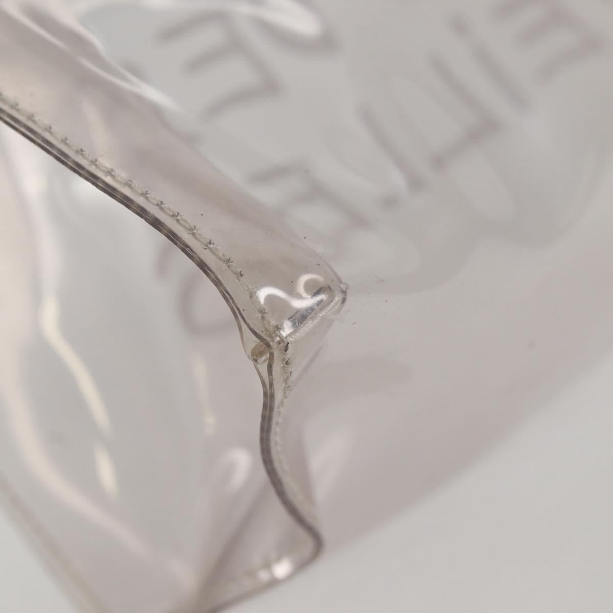 HERMES Vinyl Kelly Hand Bag Vinyl Clear Gold Auth 104506