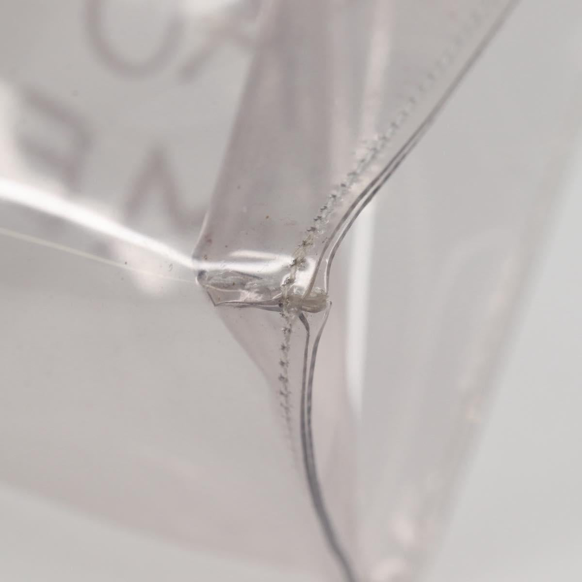 HERMES Vinyl Kelly Hand Bag Vinyl Clear Gold Auth 104506