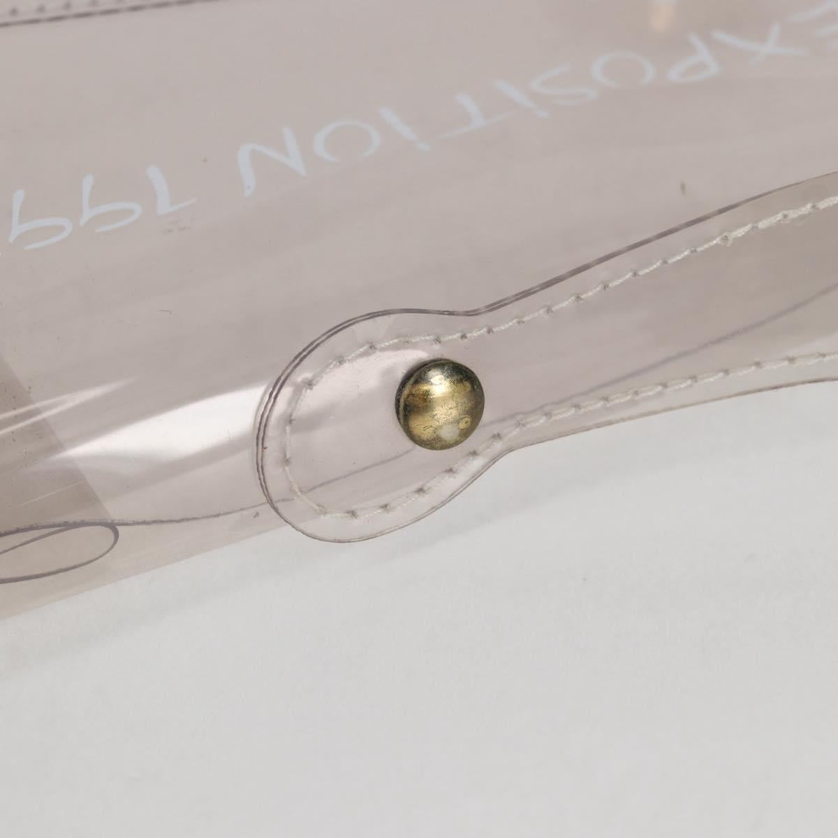 HERMES Vinyl Kelly Hand Bag Vinyl Clear Gold Auth 104506