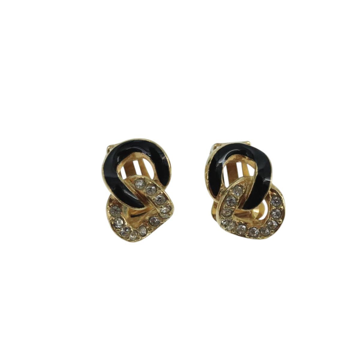 Christian Dior Earring metal Gold Tone Auth 104569