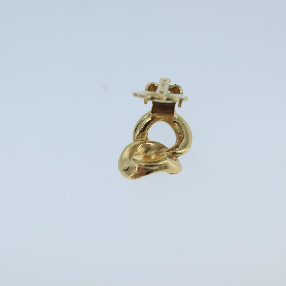 Christian Dior Earring metal Gold Tone Auth 104569