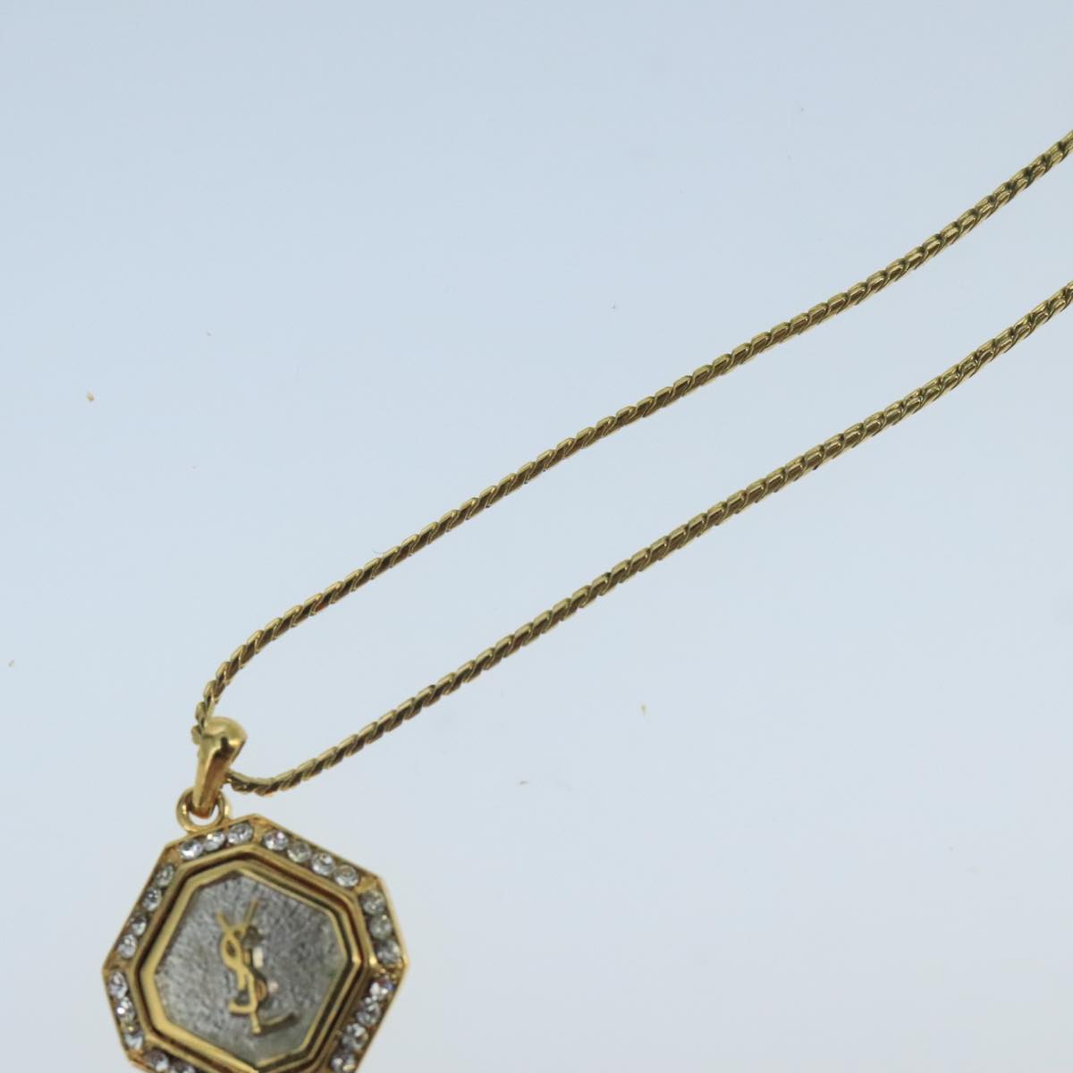 SAINT LAURENT Necklace metal Gold Auth 104576