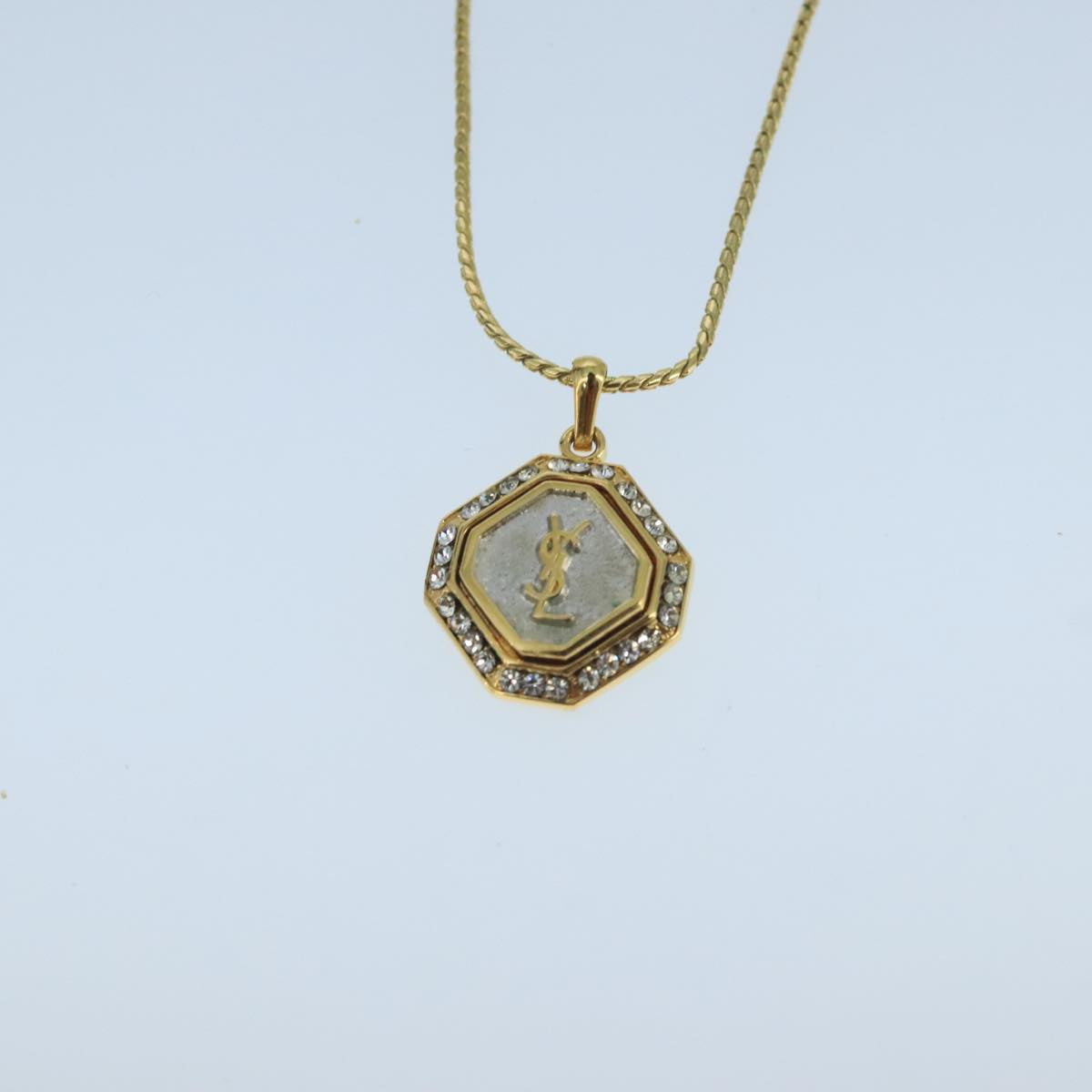 SAINT LAURENT Necklace metal Gold Auth 104576
