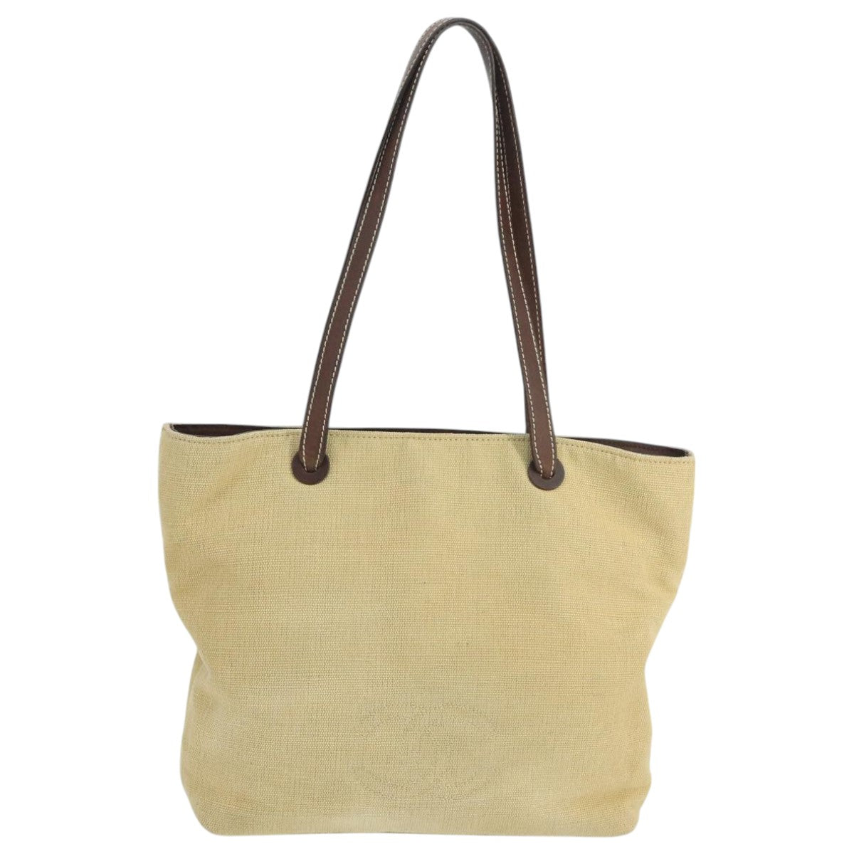 CHANEL COCO Mark Tote Bag Canvas Beige CC Auth 104584
