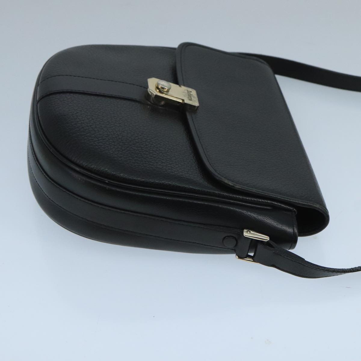 Burberrys Shoulder Bag Leather Black Auth 104609