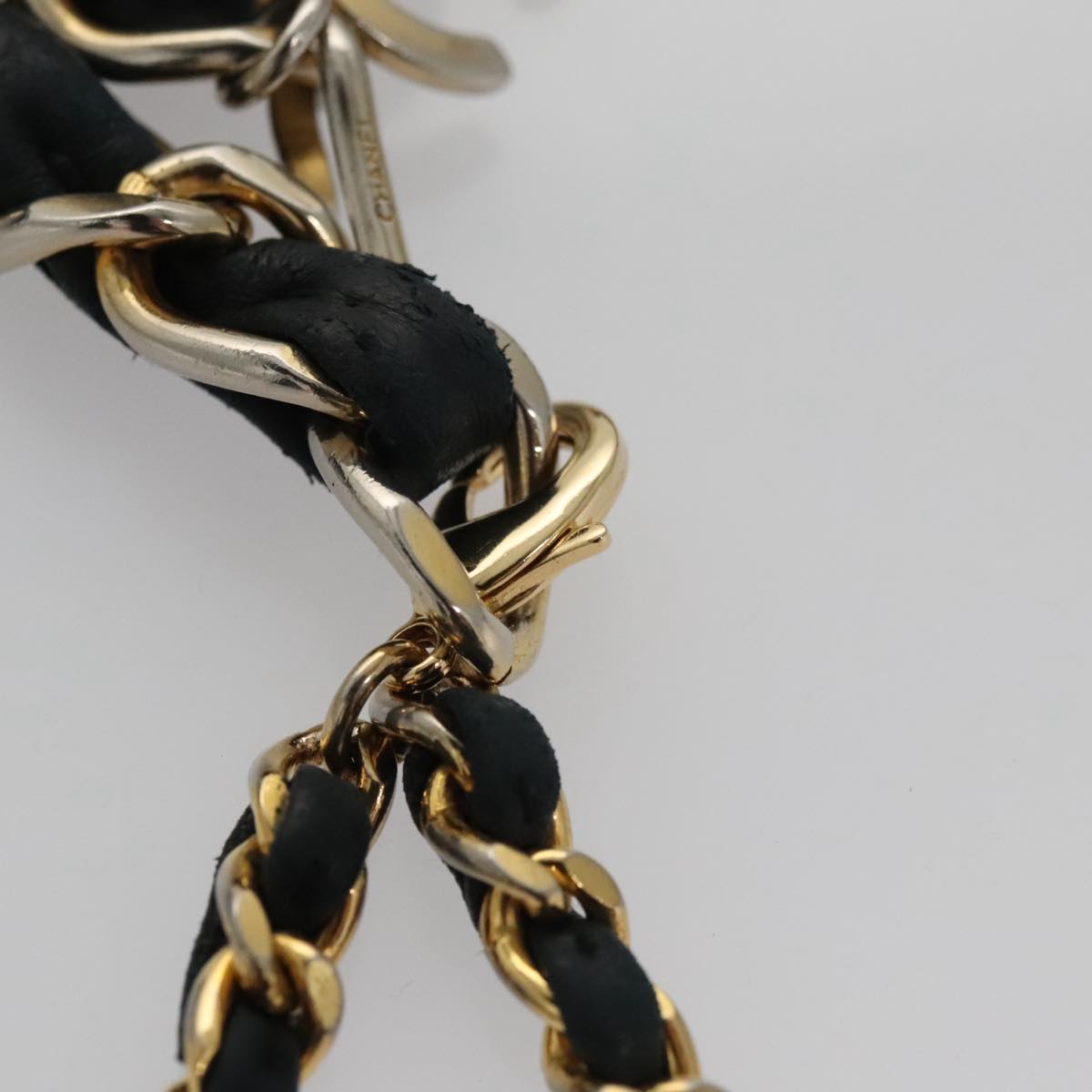 CHANEL Mini Mini Matelasse Chain Waist bag Lamb Skin Black Gold CC Auth 104616