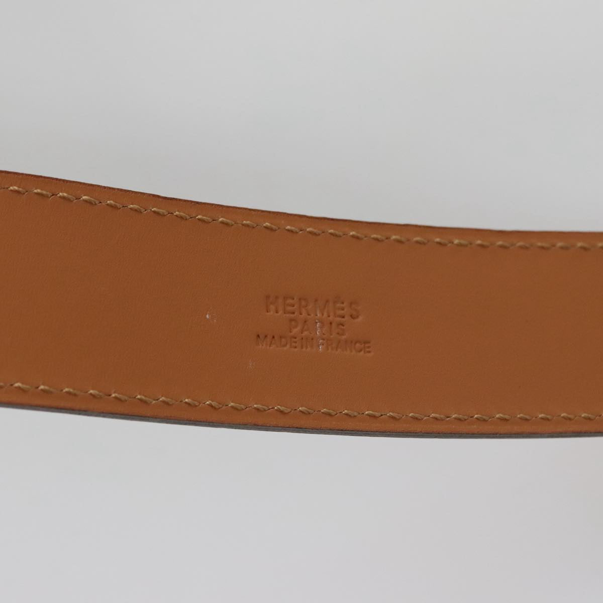 HERMES Belt Leather 31.1"""""""" Orange Auth 104685