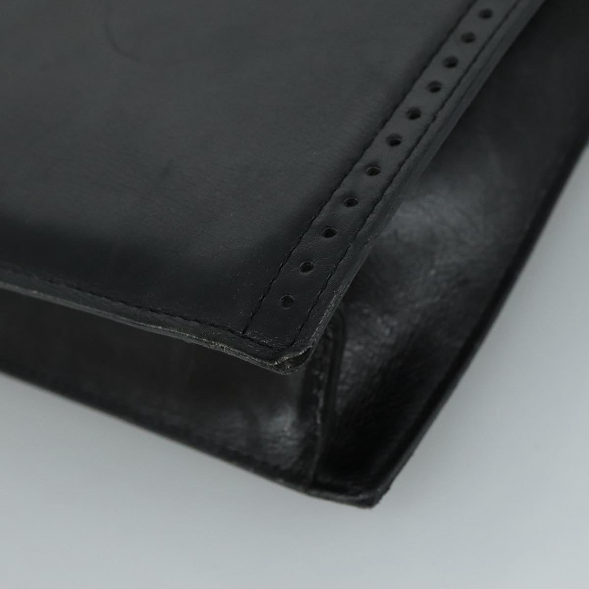 SAINT LAURENT Shoulder Bag Leather Black Auth 104721