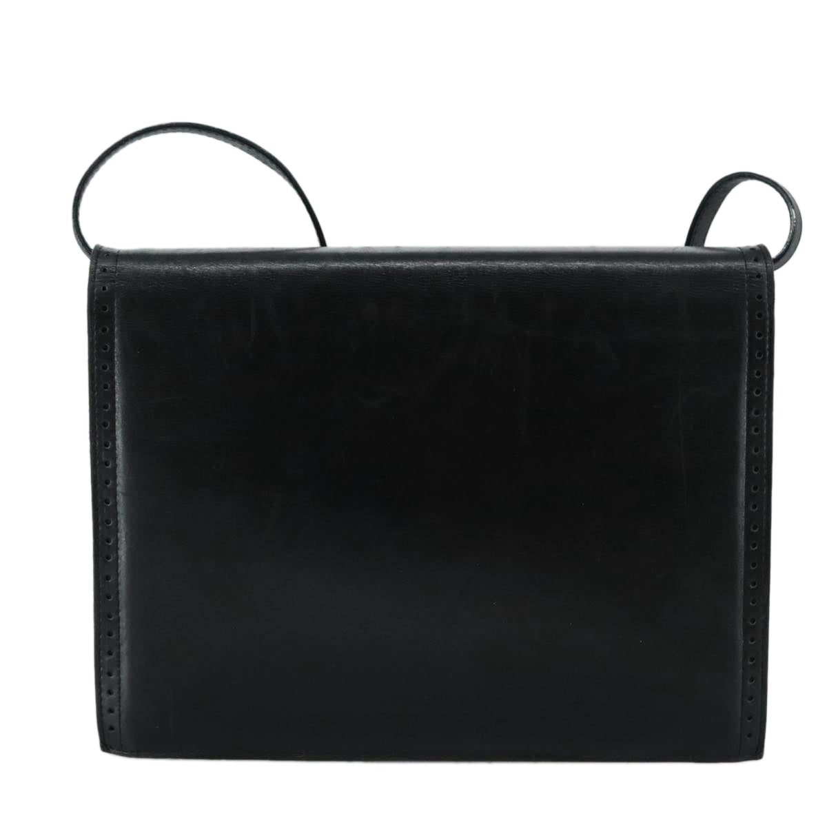 SAINT LAURENT Shoulder Bag Leather Black Auth 104721