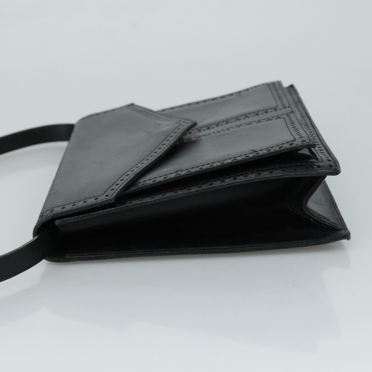 SAINT LAURENT Shoulder Bag Leather Black Auth 104721