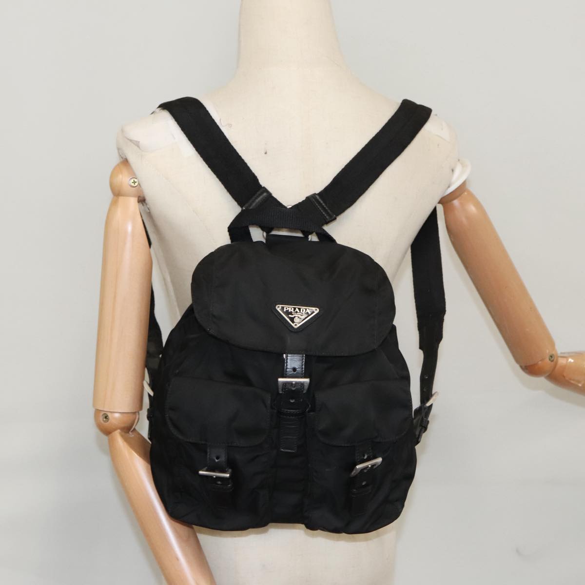 PRADA Backpack Nylon Black Auth 104744