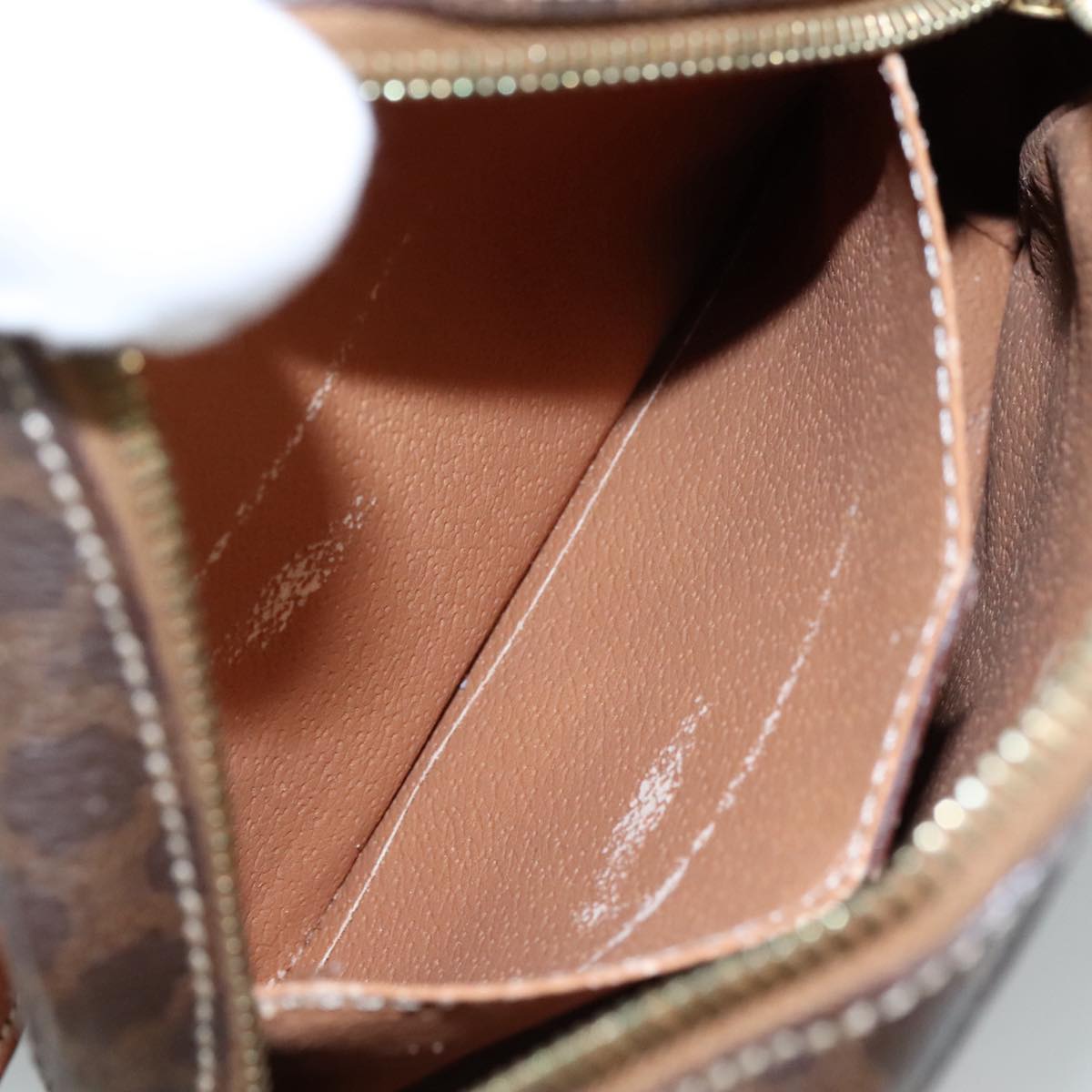 CELINE Macadam Canvas Shoulder Bag PVC Leather Brown Auth 104853