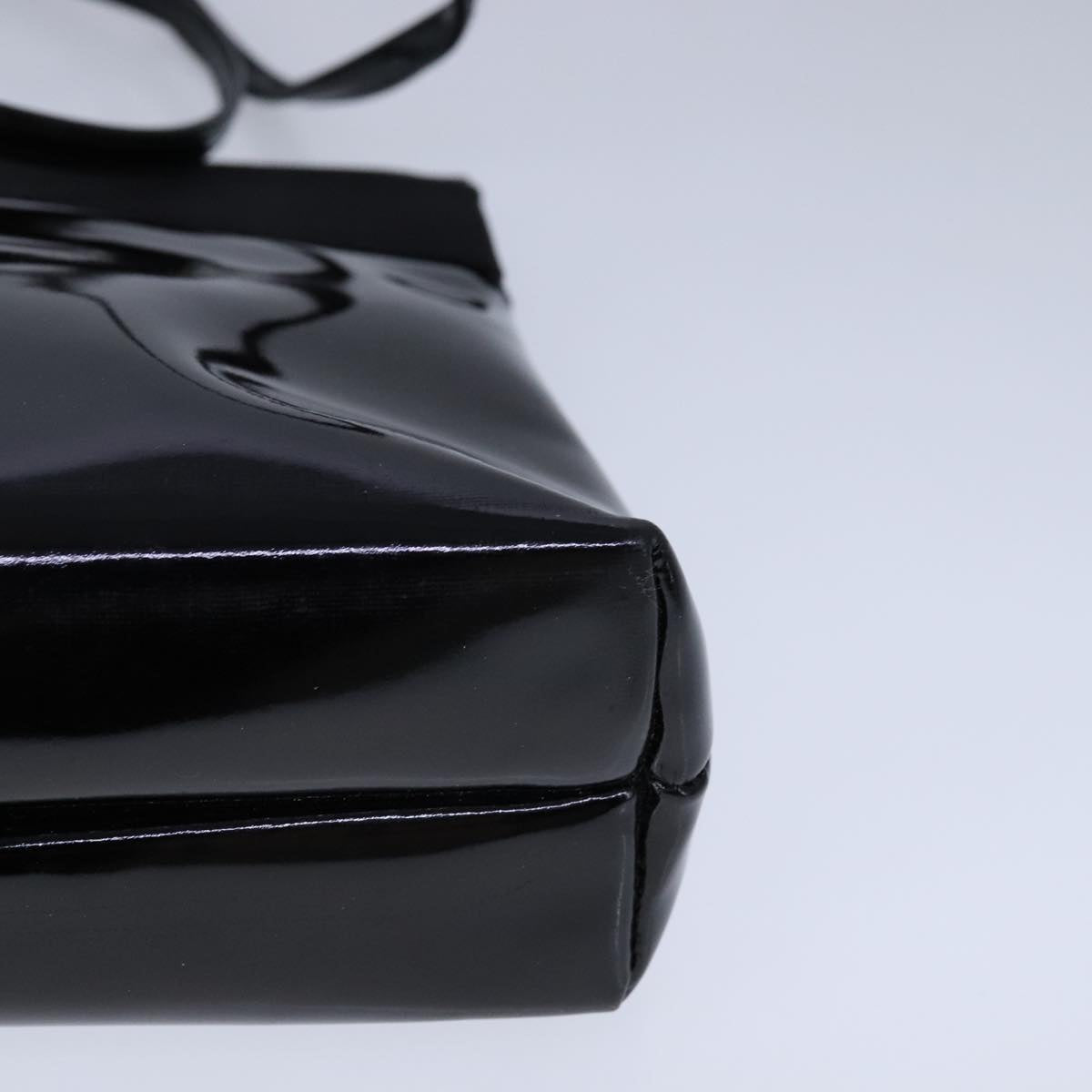 Salvatore Ferragamo Vala Shoulder Bag Enamel Black Auth 104887