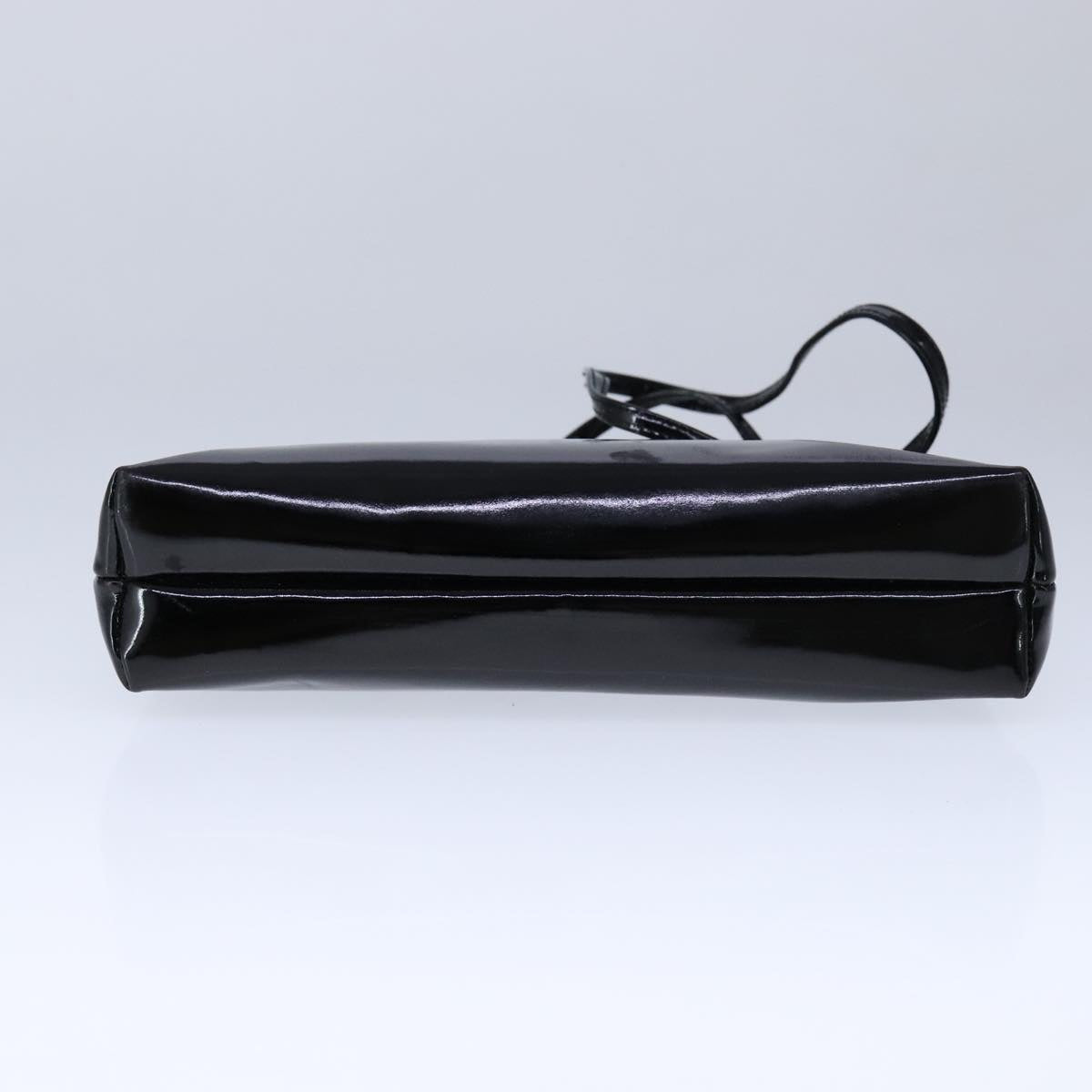 Salvatore Ferragamo Vala Shoulder Bag Enamel Black Auth 104887