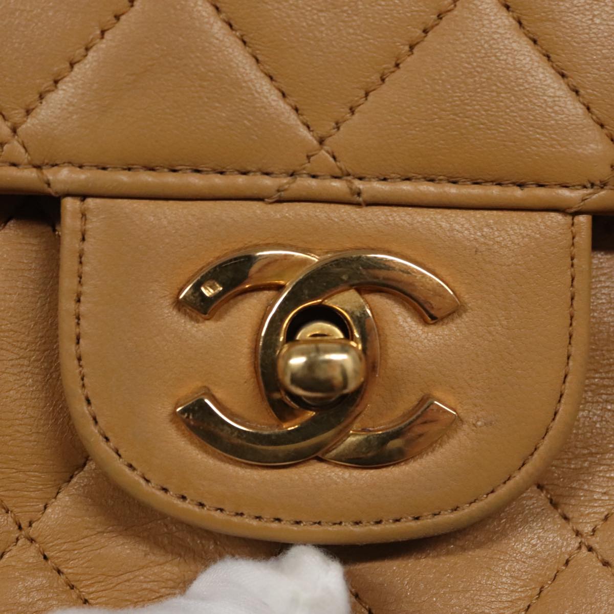 CHANEL Matelasse Chain Shoulder Bag Lamb Skin Brown CC Auth 104997