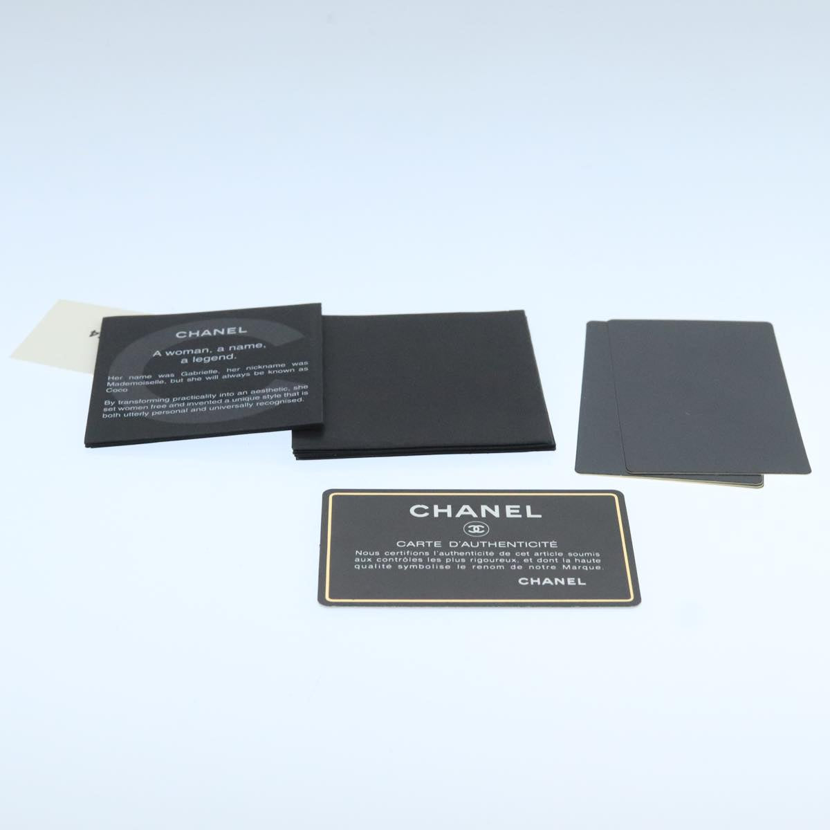 CHANEL COCO Mark Wallet Caviar Skin Black Gold CC Auth 105006