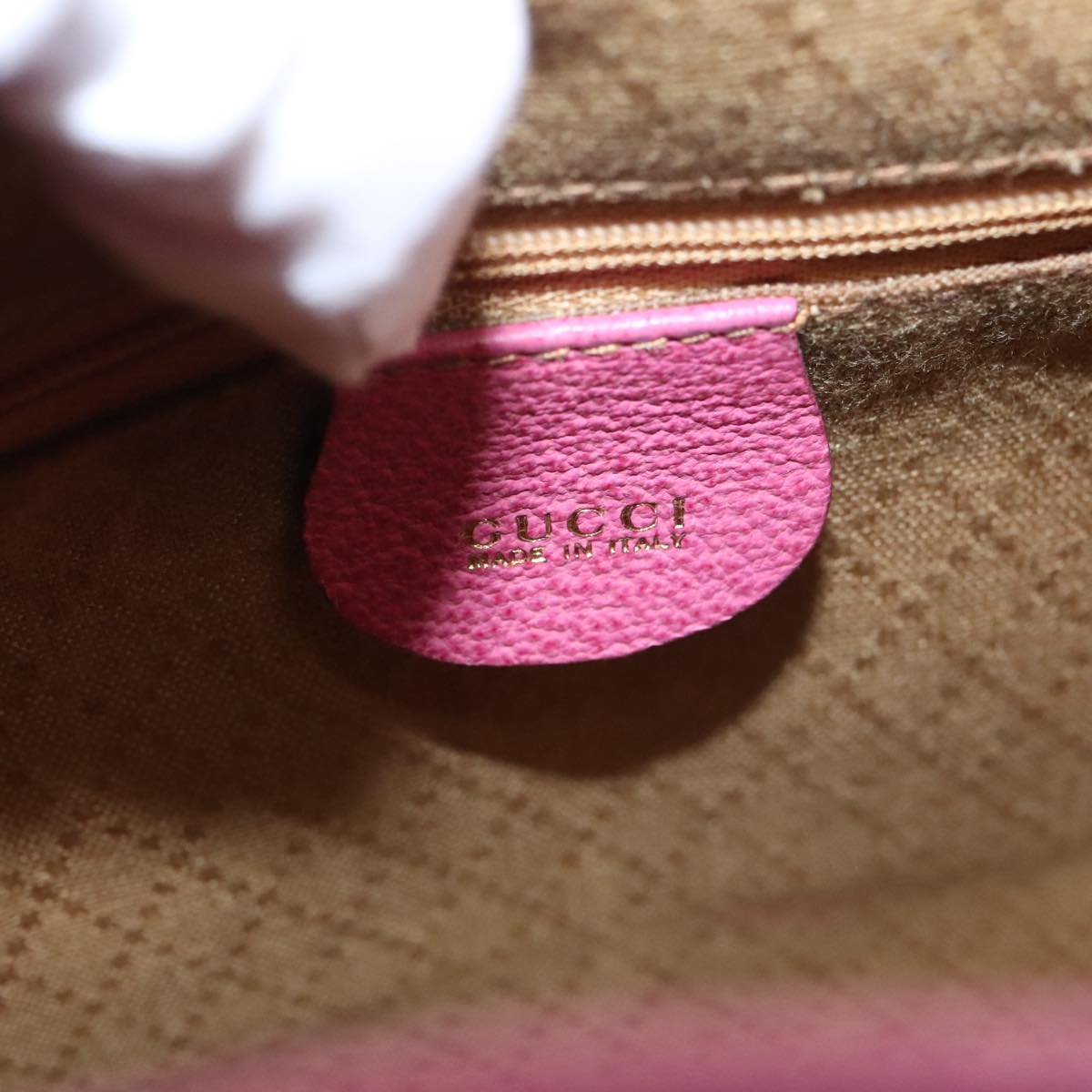 GUCCI Bamboo Backpack Suede Pink Gold 003 1705 0030 Auth 105060