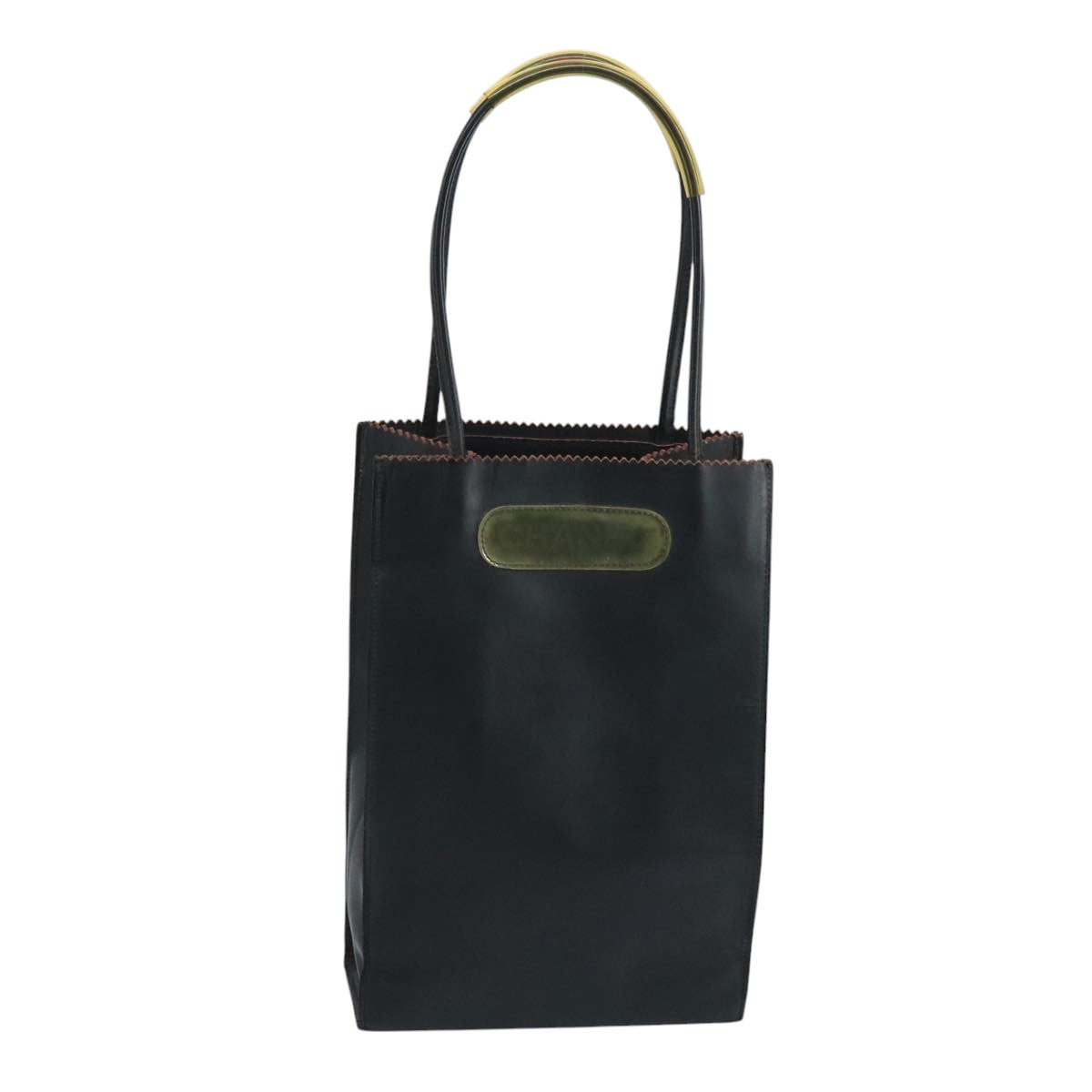 CHANEL Hand Bag Leather Black CC Auth 105085