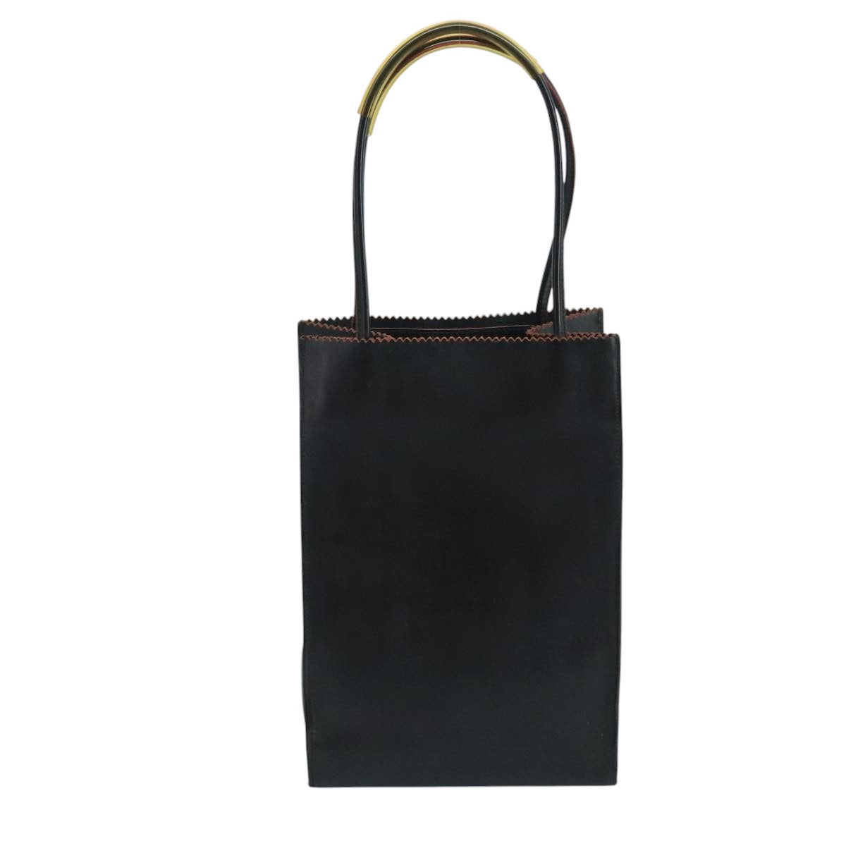 CHANEL Hand Bag Leather Black CC Auth 105085