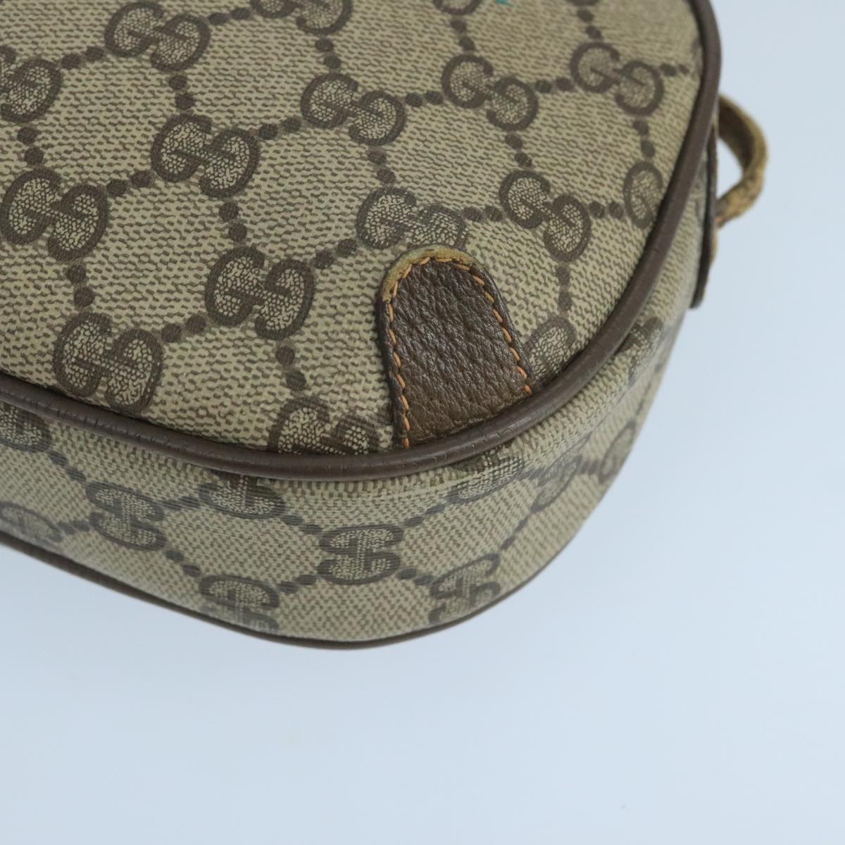 GUCCI GG Supreme Web Sherry Line Shoulder Bag PVC Beige 89 02 066 Auth 105088