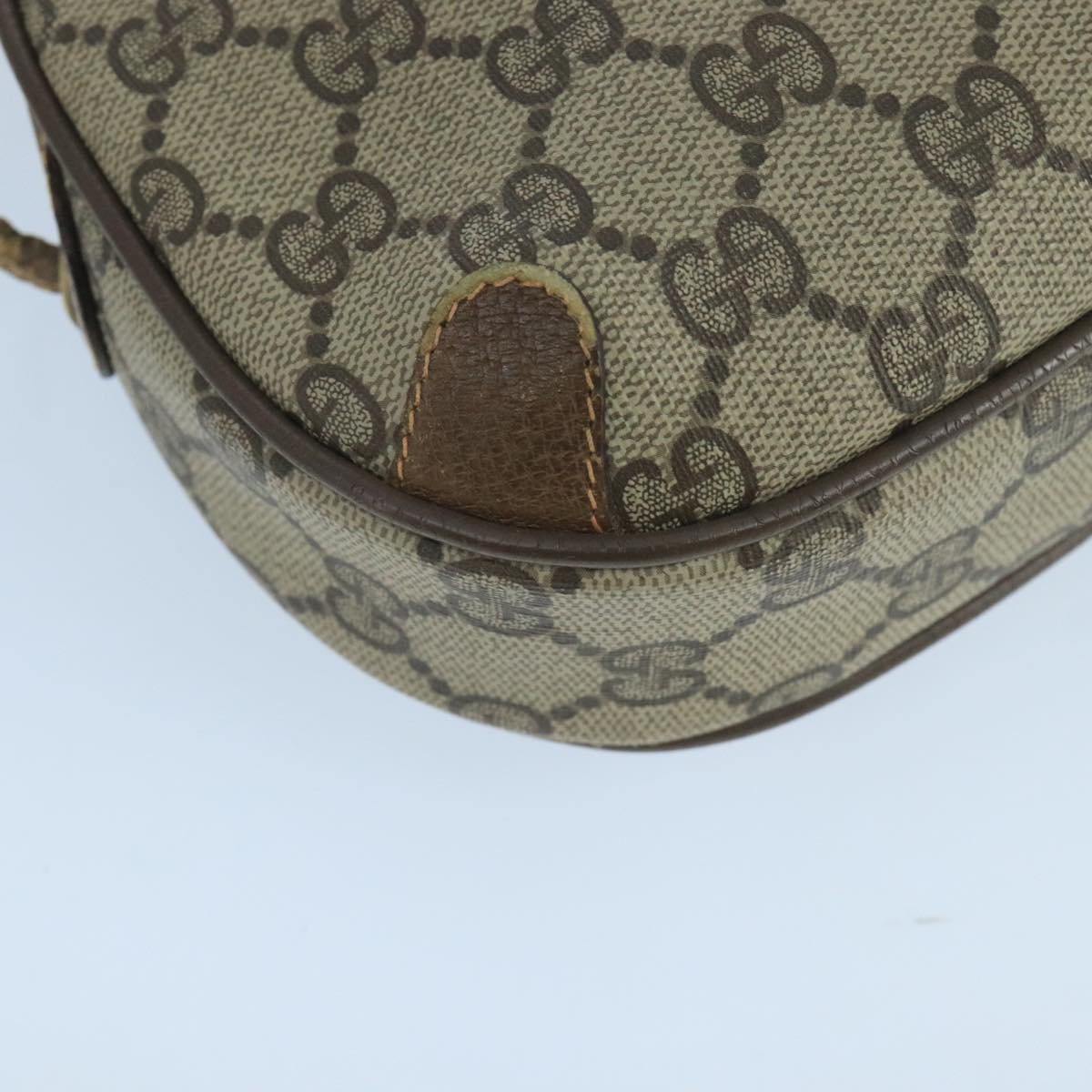 GUCCI GG Supreme Web Sherry Line Shoulder Bag PVC Beige 89 02 066 Auth 105088