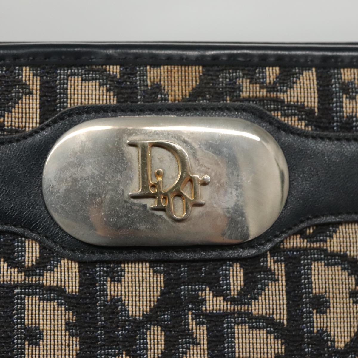 Christian Dior Trotter Canvas Shoulder Bag Navy Auth 105089