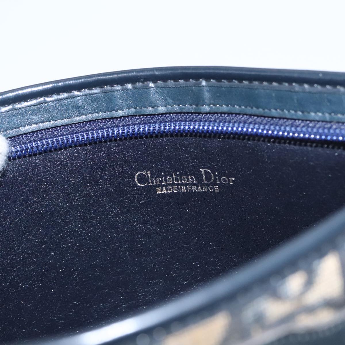 Christian Dior Trotter Canvas Shoulder Bag Navy Auth 105089