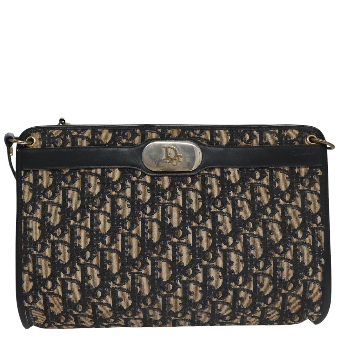 Christian Dior Trotter Canvas Shoulder Bag Navy Auth 105089