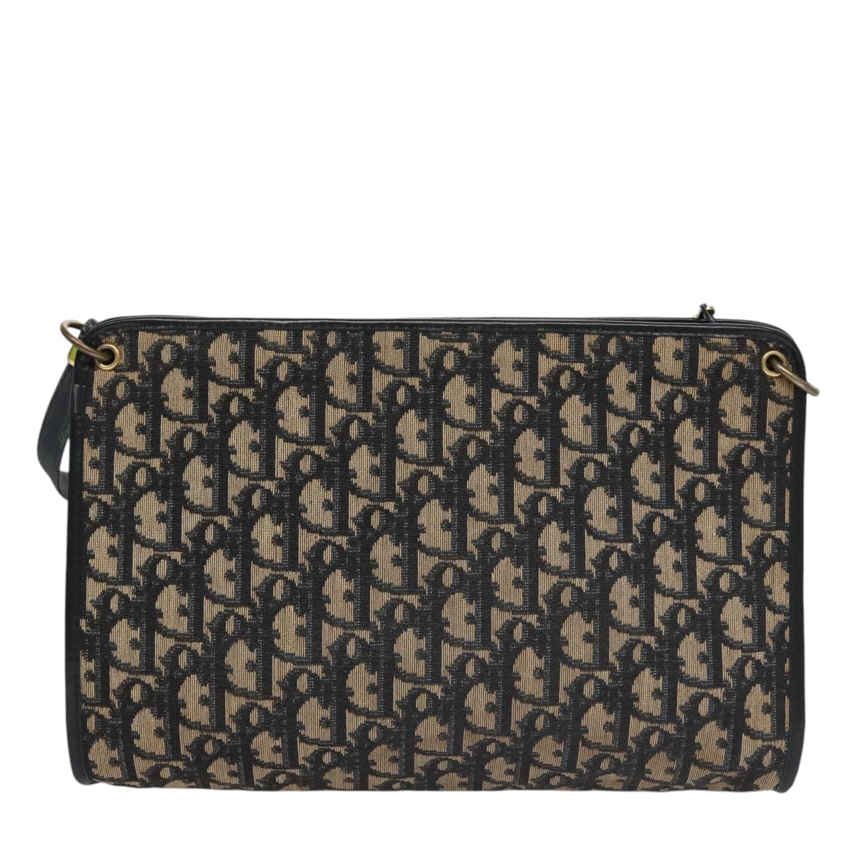 Christian Dior Trotter Canvas Shoulder Bag Navy Auth 105089
